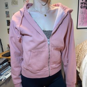 John Galt Zip Up Hoodie - Dusty Rose/Pink